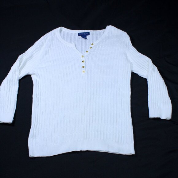 Karen Scott Women's White and Cream Jumper - Picture 3 of 10